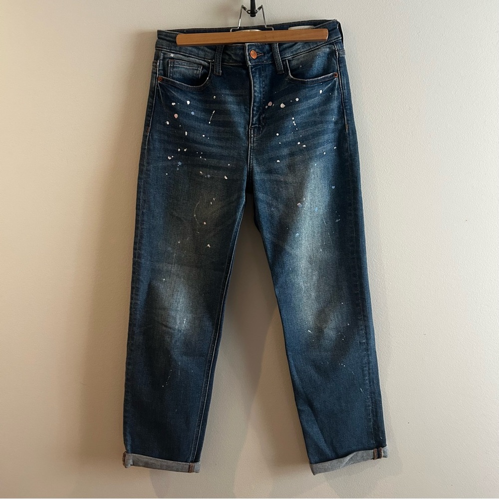 Harper Heritage Roll Cuff Paint Splatter Mom Jean, size 28